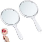 Miroir  main avec poigne 2 pieces miroir de maquillage grossissant double face, portable miroir avec ...