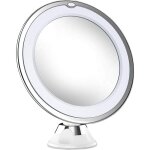 Miroir de maquillage clair grossissant 10x, rotation  360 , puissante ventouse verrouillable miroir ...