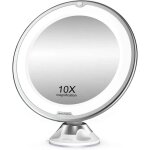 Miroir de maquillage grossissant x10 avec lumires led, 1 rotule, rglable  360, miroir cosmtique ...