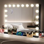 Miroir maquillage hollywood lumineux tactile 80x62cm, temp�rature et luminosit� variable, avec petit ...