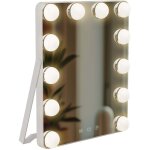 Miroir de maquillage led 25 x 30 cm en m�tal et verre avec �clairage r�glable et usb - c 100008952