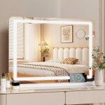 Miroir de maquillage avec lumi�res led, miroir coiffeuse, miroir mural, miroir de table, 50x40cm, avec ...