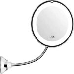 Miroir de maquillage avec lumire led, miroir grossissant 10x avec 14 led, col de cygne 360 et ventouse, ...