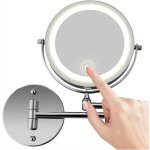 Miroir de maquillage mural clair, miroir grossissant double face 1x 5x de 20 cm pour salle de bain, ...