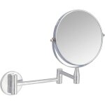 Miroir de maquillage rond mural avec fonction grossissante, finition chrom�e, dimensions : 34 cm x 7, ...