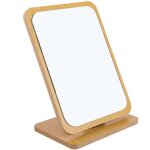 Miroir de maquillage de table pliable en bois - 22x16cm, petit miroir carr� sur pied - miroir de maquillage ...