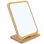 Miroir de maquillage de table pliable en bois - 22x16cm, petit miroir carr sur pied - miroir de maquillage ...