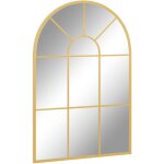 Homcom - miroir mural aspect verrire style classique chic - dim. 60l x 90h cm - mtal dor verre 3 mm ...