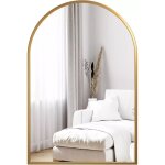 Miroir mural incurv� 66x96 cm, miroir mural d�coratif hd pour salle de bain, luxueux � cadre en aluminium, ...