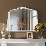 Shyfoy - miroir mural incurvé - blanc - dimensions 36' l x 23' h - vintage baroque Shyfoy - miroir mural incurvé - blanc - dimensions 36' l x 23' h - vintage baroque