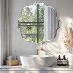 Luvodi - miroir mural irrégulier sans cadre - 6060cm miroir asymétrique design salon en verre biseauté ... Luvodi - miroir mural irrégulier sans cadre - 6060cm miroir asymétrique design salon en verre biseauté ...
