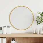 Miroir mural, miroir de maquillage, miroir d�coratif dor� � 30 cm rond pqg4266 design in