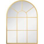Miroir mural en m�tal cadre dor� en forme de vo�t�e ? 70 x 50 cm ? d�coration pour entr�e , chambre � ...