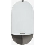Sklum - miroir mural avec �tag�re en acier nubino gris granit