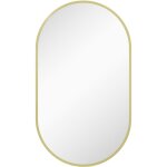 Miroir mural ovale 40l x 70h cm ares dor�