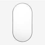 Miroir mural ovale 50x100 cm pour salle de bain avec lumire led et anti - bue asteiro sklum noir