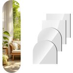 Miroir mural pleine longueur, 12 x 12 pouces x 4 pi�ces, miroir arqu� pleine longueur, verre autocollant ...