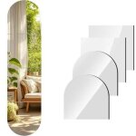 Miroir mural pleine longueur, 12 x 12 pouces x 4 pi�ces, miroir arqu� pleine longueur, verre autocollant ...