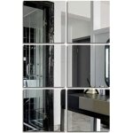 Miroir mural pleine longueur (verre, 8''x8''x 6pcs), carreaux de miroir sur toute la longueur pour porte, ...