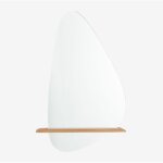 Miroir mural pour salle de bain avec �tag�re en bois de teck kai sklum