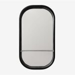 Miroir mural ovale 50x90 cm pour salle de bain avec étagère warien sklum noir Miroir mural ovale 50x90 cm pour salle de bain avec étagère warien sklum noir