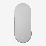 Miroir mural ovale 45x105 cm pour salle de bain avec lumire led et anti - bue vacson sklum noir