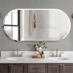 Luvodi - miroir mural salon design oval - 10050cm miroir simple salle de bain en verre biseauté hd sans ... Luvodi - miroir mural salon design oval - 10050cm miroir simple salle de bain en verre biseauté hd sans ...