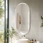 Luvodi miroir mural salon design oval - 12060cm miroir simple salle de bain en verre biseaut hd sans ...