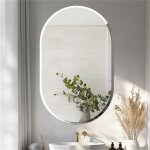 Luvodi - miroir mural salon design oval - 8050cm miroir simple salle de bain en verre biseauté hd sans ... Luvodi - miroir mural salon design oval - 8050cm miroir simple salle de bain en verre biseauté hd sans ...