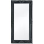 Miroir mural - miroir suspendu style baroque 100x50 cm noir 531378