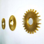 Miroir murale 3 pi�ces miroir rond pour decoration murale dans maison, salon et chambre miroir soleil ...