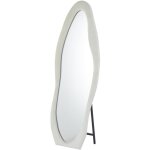 Miroir en pied d�coratif design ondul� pierrot 70x170cm velours cr�me