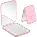 Miroir de poche led compact double face 1x / 3x avec batterie longue dur�e, pliable, id�al pour sac � ...