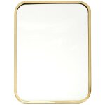 Altobuy - miroir rectangulaire cadre m�tal dor� coins arrondis 25x34cm