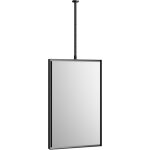 Miroir rectangulaire suspendu cadre aluminium noir, rotation 360�, r�glable en hauteur, pour salle de ...