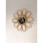 Miroir en rotin fleur s