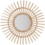 Miroir en rotin en forme de soleil - d 58 cm - livraison gratuite