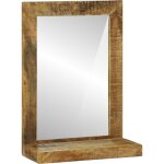 Miroir de salle de bain marron bois mango solide et brut vidaxl Miroir de salle de bain marron bois mango solide et brut vidaxl