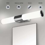 Miroir de salle de bain applique murale salle de bain plafonnier lampe de maquillage chrom� installation ...