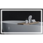 Miroir salle de bain - homcom - 100 x 60 cm - clairage led - interrupteur tactile, lumire 3 couleurs, ...