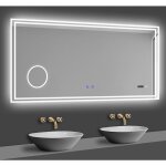 Acezanble miroir de salle de bain led avec bluetooth 140 x 80cm, miroir lumineux avec 3 couleurs et anti ...