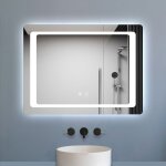 Biubiubath - miroir de salle de bain � led, dimmable et m�moire, 120x70cm miroir lumineux anti - bu�e ...