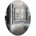 Miroir de salle de bain ovale moderne et simple, miroir de salle de bain auto - adh�sif, miroir de maquillage ...