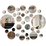 Miroir stickers muraux, 30 pcs rond miroir mural 3d d�coratif amovible d�cor art cercle auto - adh�sif ...
