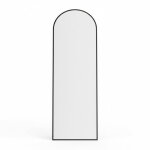 Miroir sur pied, 150 x 40 cm, cadre en alliage d?aluminium, verre tremp�, noir