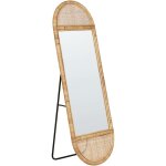 Beliani - miroir sur pied boho en rotin ovale 150 x 50 cm salon chambre accessoires naturel barges