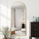 Koonmi - miroir sur pied avec haut bombé, 165 x 60 cm miroir bombé en verre robuste, miroir mural pour ... Koonmi - miroir sur pied avec haut bombé, 165 x 60 cm miroir bombé en verre robuste, miroir mural pour ...
