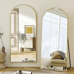 Koonmi miroir sur pied avec haut bomb�, 180 x 76 cm miroir bomb� en verre robuste, miroir mural pour ...