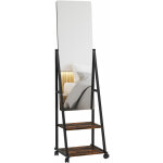 Homcom - miroir sur pied rectangulaire avec roulettes angle rglable 2 tagres dim. 42l x 37l x 155h ...