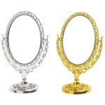 Feiyue - miroir de table de maquillage de style europen pour coiffeuse double face ovale